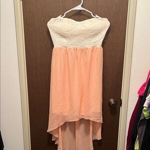 Deb Cream and Peach Formal Kids Dress